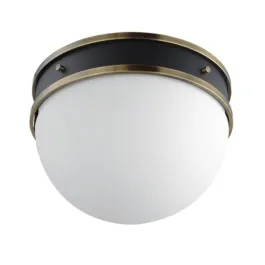 Maxim Lighting Duke 1-Light Flush Mount - 120V - Black / Weathered Brass