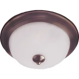 Maxim Lighting Essentials 14" 2-Light Flush Mount - Ribbed Frosted Glass Shade - 120V - Oil Rubbed Bronze