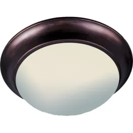 Maxim Lighting Essentials 17" 3-Light Flush Mount - Frosted Glass Shade - 120V - Oil Rubbed Bronze