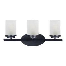 Maxim Lighting Corona 3-Light Vanity Light - Frosted Glass Shade - 120V - Black