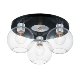 Maxim Lighting Vessel 3-Light Flush Mount - 120V - Black / Brushed Aluminum