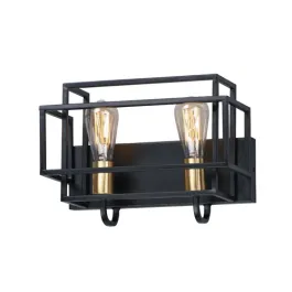 Maxim Lighting Liner 2-Light Vanity Light - 120V - Black / Satin Brass