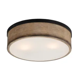 Maxim Lighting Franklin 2-Light Flush Mount - 120V - Driftwood / Black