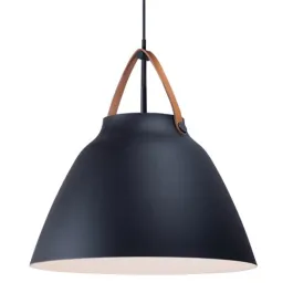 Maxim Lighting Nordic 20" 1-Light Pendant - 120V - Tan Leather / Black
