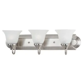 Maxim Lighting Essentials 3-Light Vanity Light - Frosted Glass Shade - 120V - Satin Nickel