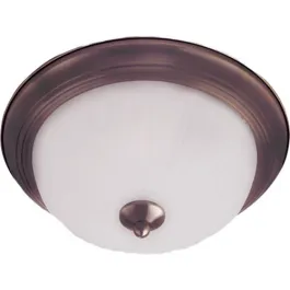 Maxim Lighting Essentials 12" 1-Light Flush Mount - Ribbed Frosted Glass Shade - 120V - Oil Rubbed Bronze