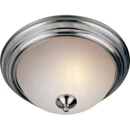 Maxim Lighting Essentials 16" 3-Light Flush Mount - Ice Glass Shade - 120V - Satin Nickel