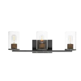 Maxim Lighting Sleek 3-Light Bath Vanity Light - 120V - Antique Brass / Black