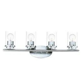Maxim Lighting Corona 4-Light Vanity Light - Clear Glass Shade - 120V - Polished Chrome