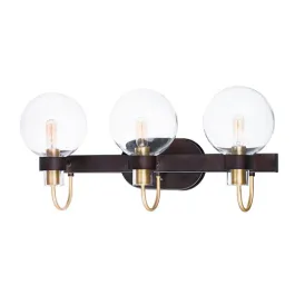 Maxim Lighting Bauhaus 3-Light Bath Vanity Light - 120V - Bronze / Satin Brass