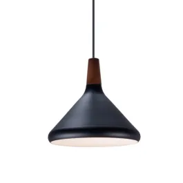 Maxim Lighting Nordic 7" 1-Light Pendant - 120V - Walnut / Black