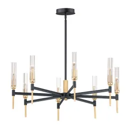 Maxim Lighting Flambeau 8-Light Chandelier - 120-277V - Black / Antique Brass