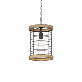 Maxim Lighting Homestead 10" 1-Light Pendant - 120V - Driftwood / Black