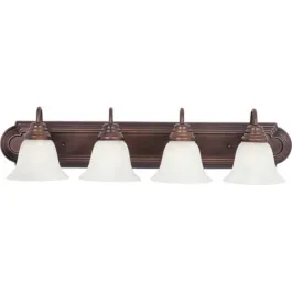 Maxim Lighting Essentials 4-Light Vanity Light - Marble Glass Shade - 120V - Oil Rubbed Bronze