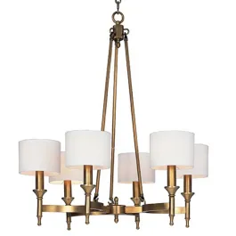 Maxim Lighting Fairmont 6-Light Chandelier - 120V - Natural Aged Brass