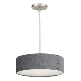 Maxim Lighting Prime Acoustic 16" LED Pendant - 3000K - 120V - Gray / Satin Nickel