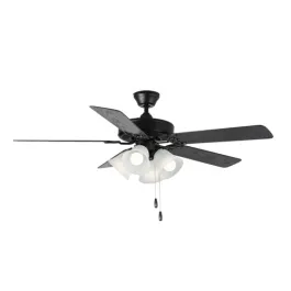 Maxim Lighting Basic-Max 52" 4-Light Ceiling Fan - Walnut / Pecan Blades - 120V - Black