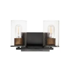 Maxim Lighting Sleek 2-Light Bath Vanity Light - 120V - Antique Brass / Black