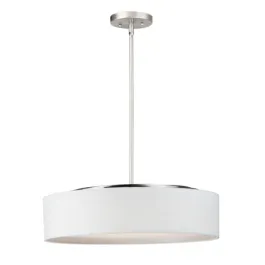 Maxim Lighting Prime 20" LED Pendant - 3000K - 120V - White Linen / Satin Nickel