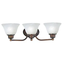 Maxim Lighting Malaga 3-Light Vanity Light - Marble Glass Shade - 120V - Oil Rubbed Bronze