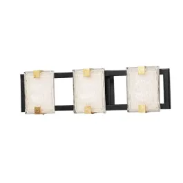 Maxim Lighting Radiant 3-Light LED Bath Vanity Light - 3000K - 120V - Black / Gold Leaf