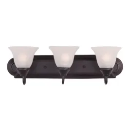 Maxim Lighting Essentials 3-Light Vanity Light - Frosted Glass Shade - 120V - Oil Rubbed Bronze