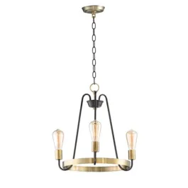 Maxim Lighting Haven 3-Light Chandelier - 120V - Oil Rubbed Bronze / Antique Brass