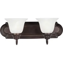 Maxim Lighting Essentials 2-Light Vanity Light - Marble Glass Shade - 120V - Oil Rubbed Bronze