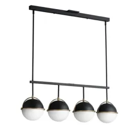Maxim Lighting Duke 4-Light Linear Pendant - 120V - Black / Weathered Brass