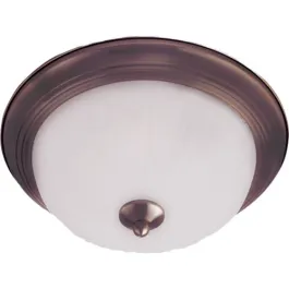 Maxim Lighting Essentials 16" 3-Light Flush Mount - Ribbed Frosted Glass Shade - 120V - Oil Rubbed Bronze