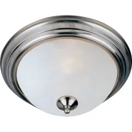 Maxim Lighting Essentials 16" 3-Light Flush Mount - Frosted Glass Shade - 120V - Satin Nickel