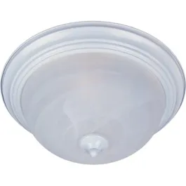 Maxim Lighting Essentials 12" 1-Light Flush Mount - Marble Glass Shade - 120V - White