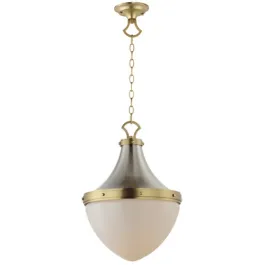 Maxim Lighting Conrad 15" 1-Light Pendant - 120V - Satin Nickel / Satin Brass
