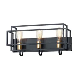 Maxim Lighting Liner 3-Light Vanity Light - 120V - Black / Satin Brass