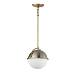 Maxim Lighting Duke 10" 1-Light Pendant - 120V - Satin Nickel / Satin Brass
