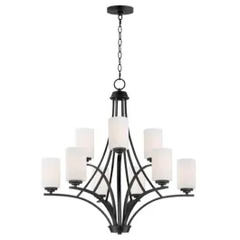 Maxim Lighting Deven 9-Light Chandelier - 120V - Black