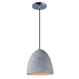 Maxim Lighting Crete 12" 1-Light Pendant - 120V - Gray / Polished Chrome
