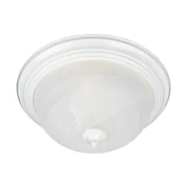 Maxim Lighting Essentials 16" 3-Light Flush Mount - Marble Glass Shade - 120V - White