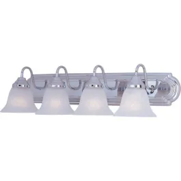 Maxim Lighting Essentials 4-Light Vanity Light - Marble Glass Shade - 120V - Polished Chrome