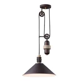 Maxim Lighting Tucson 16" 1-Light Pendant - 120V - Oil Rubbed Bronze / Weathered Wood
