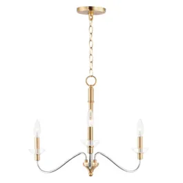 Maxim Lighting Clarion 3-Light Pendant - 120V - Polished Chrome / Satin Brass
