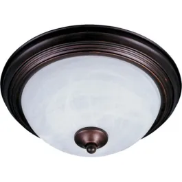 Maxim Lighting Essentials 12" 2-Light Flush Mount - Marble Glass Shade - 120V - Oil Rubbed Bronze