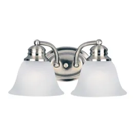 Maxim Lighting Malaga 2-Light Vanity Light - Frosted Glass Shade - 120V - Satin Nickel