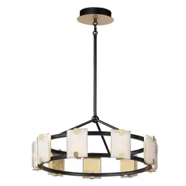 Maxim Lighting Radiant 9-Light LED Chandelier - 3000K - 120-277V - Black / Gold Leaf