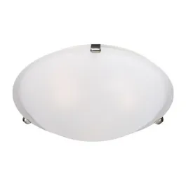 Maxim Lighting Malaga 16" 3-Light Flush Mount - Frosted Glass Shade - 120V - Satin Nickel
