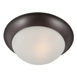 Maxim Lighting Essentials 14" 2-Light Flush Mount - Frosted Glass Shade - 120V - Oil Rubbed Bronze