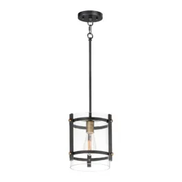 Maxim Lighting Capitol 1-Light Pendant - 120V - Black / Antique Brass