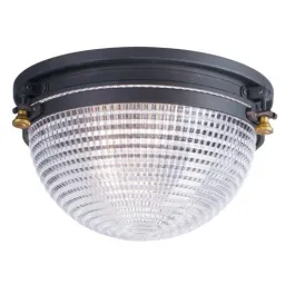 Maxim Lighting Portside 12" 1-Light Flush Mount - Oil Rubbed Bronze / Antique Brass