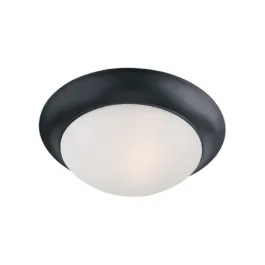Maxim Lighting Essentials 12" 1-Light Flush Mount - Frosted Glass Shade - 120V - Black