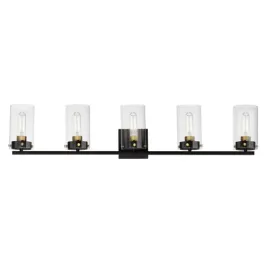 Maxim Lighting Pinn 5-Light Bath Vanity Light - 120V - Black / Satin Brass